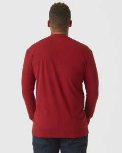 True ClassicCrimson Long Sleeve Crew Neck Tee