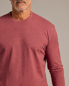 True ClassicDark Heather Rustic Apple Long Sleeve Crew Neck Tee