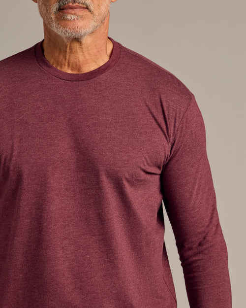 Dark Heather Long Sleeve Classic Crew 6-Pack