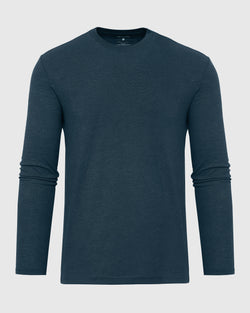 Dark Heather Pond Long Sleeve Crew Neck Tee