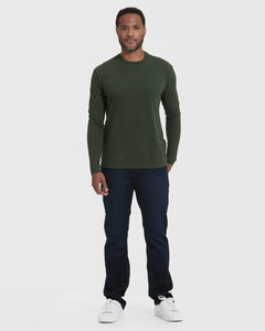 True ClassicDark Olive Long Sleeve Crew Neck Tee