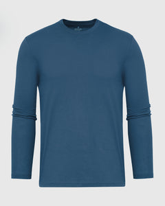 True ClassicDeep Sea Blue Long Sleeve Crew Neck Tee