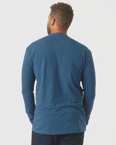 True ClassicDeep Sea Blue Long Sleeve Crew Neck Tee