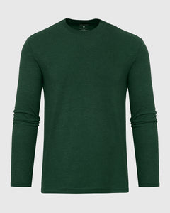 True ClassicEvergreen Heather Long Sleeve Crew Neck Tee