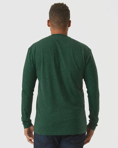 True ClassicEvergreen Heather Long Sleeve Crew Neck Tee