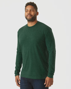 True ClassicEvergreen Heather Long Sleeve Crew Neck Tee