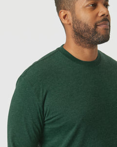 True ClassicEvergreen Heather Long Sleeve Crew Neck Tee