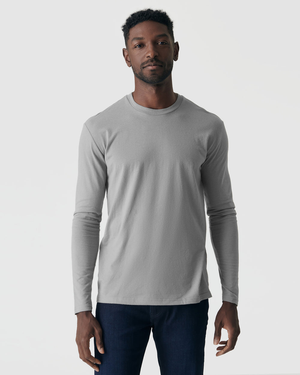 Glacier Gray Long Sleeve Crew Neck