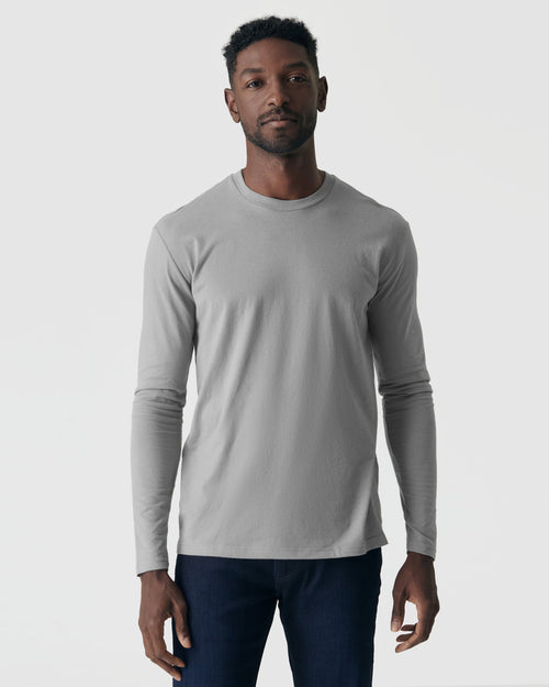 Glacier Gray Long Sleeve Crew Neck Tee