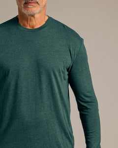 True ClassicDark Heather Seafarer Long Sleeve Crew Neck Tee