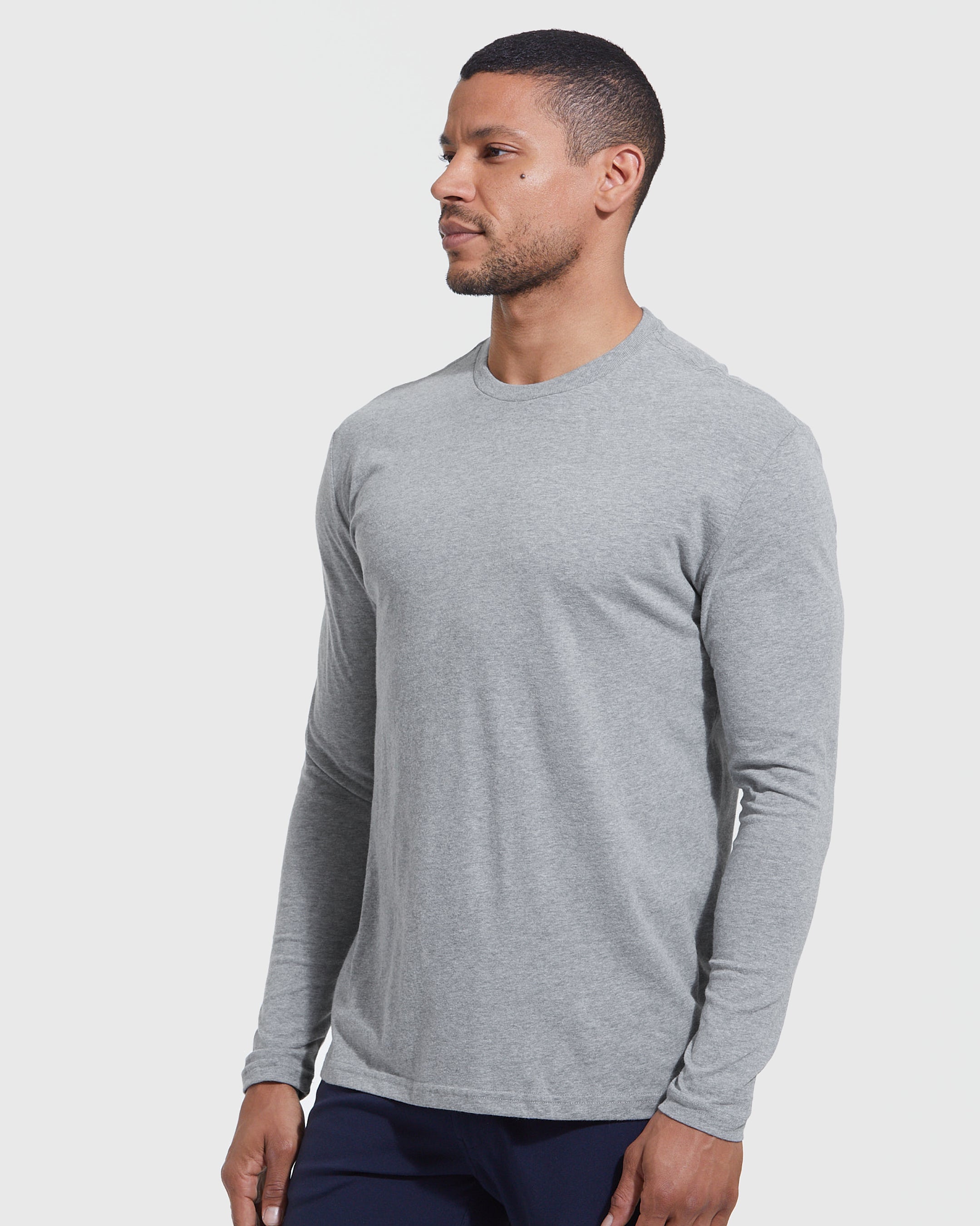 Heather Gray Crew Neck Long Sleeve – True Classic