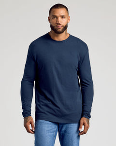 True ClassicNavy Long Sleeve Crew Neck Tee