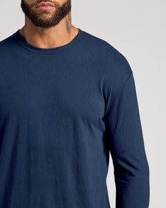 True ClassicNavy Long Sleeve Crew Neck Tee