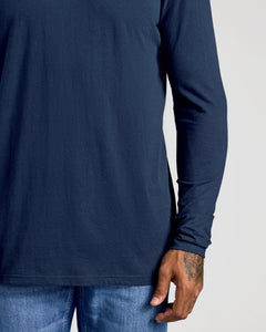 True ClassicNavy Long Sleeve Crew Neck Tee