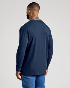 True ClassicNavy Long Sleeve Crew Neck Tee