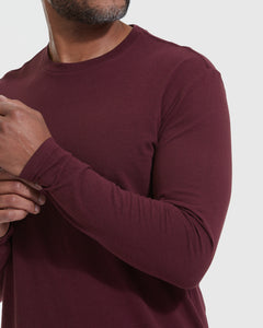 True ClassicMahogany Long Sleeve Crew Neck Tee