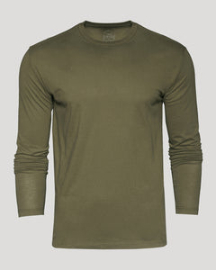 True ClassicCamiseta cuello redondo mangas largas verde militar