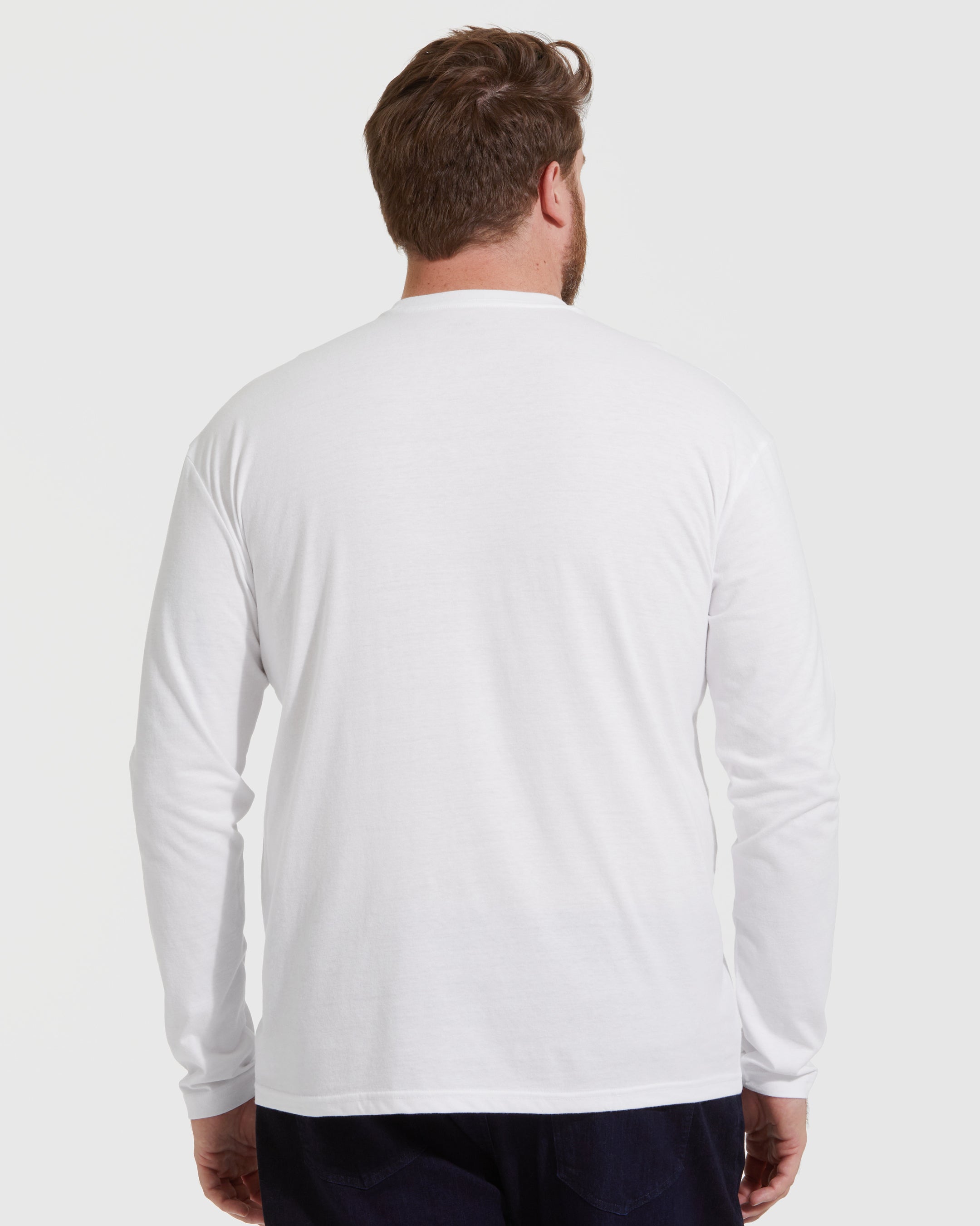 White long sleeve outlet t shirt back