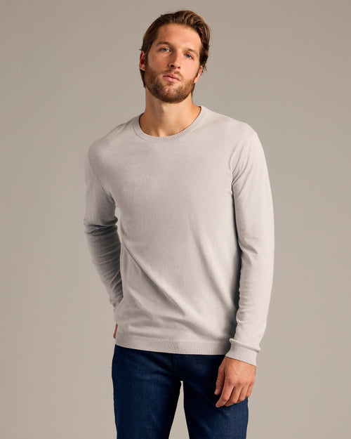 Heather Gray Dressy Crew Neck Sweater