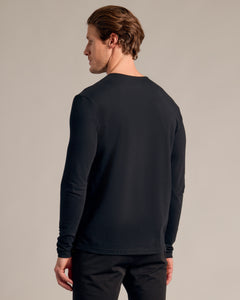 True ClassicBlack Long Sleeve Henley