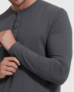 True ClassicCarbon Long Sleeve Henley