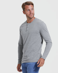 True ClassicHeather Gray Long Sleeve Henley