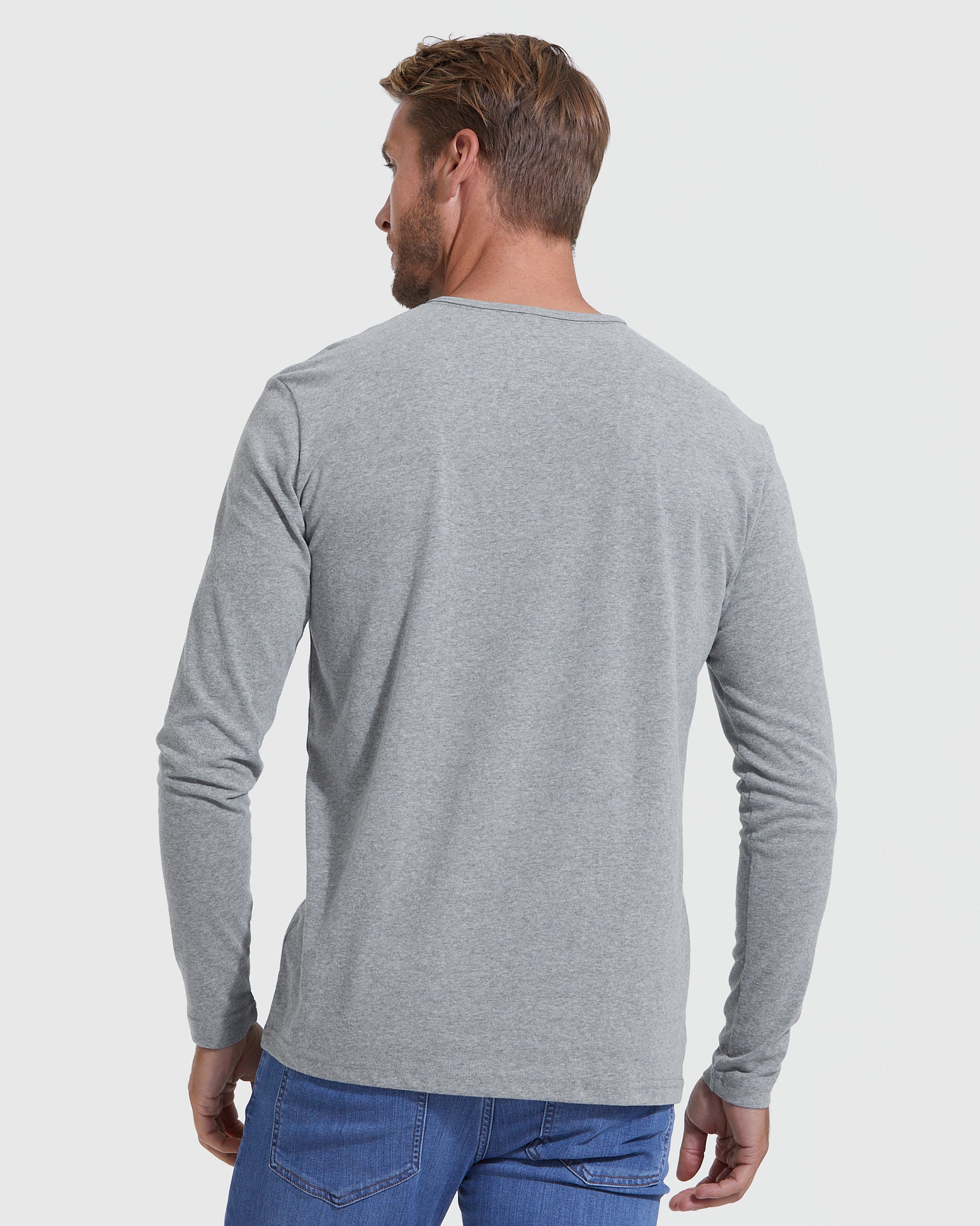 Heather Gray Long Sleeve Henley – True Classic