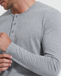 True ClassicHeather Gray Long Sleeve Henley