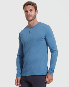 True ClassicIndigo Long Sleeve Henley