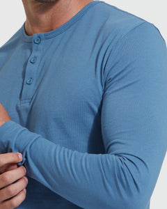 True ClassicIndigo Long Sleeve Henley