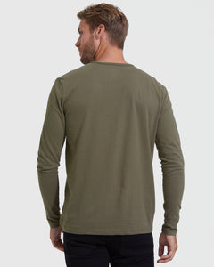 True ClassicMilitary Green Long Sleeve Henley