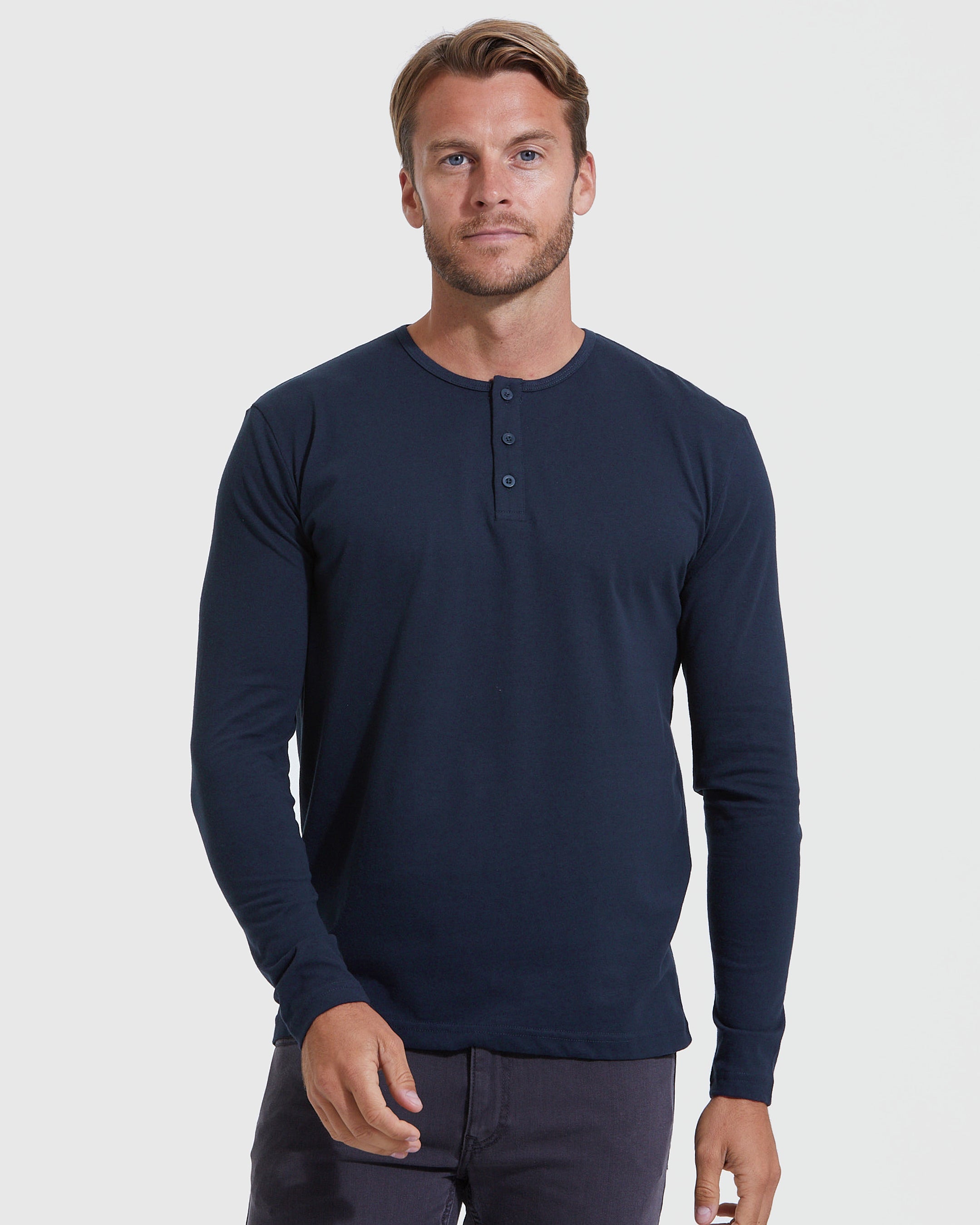 Henley Made in USA Long Sleeve For Men – Blade + Blue