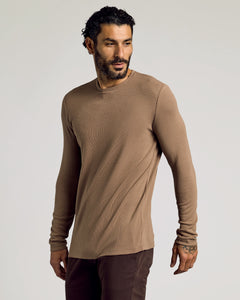 True ClassicAlpaca Waffle Long Sleeve Crew Neck