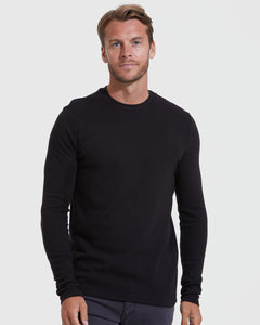 True ClassicAll Black Waffle Long Sleeve Crew 3-Pack