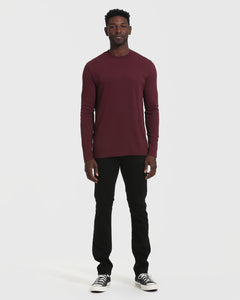 True ClassicMahogany Waffle Long Sleeve Crew Neck