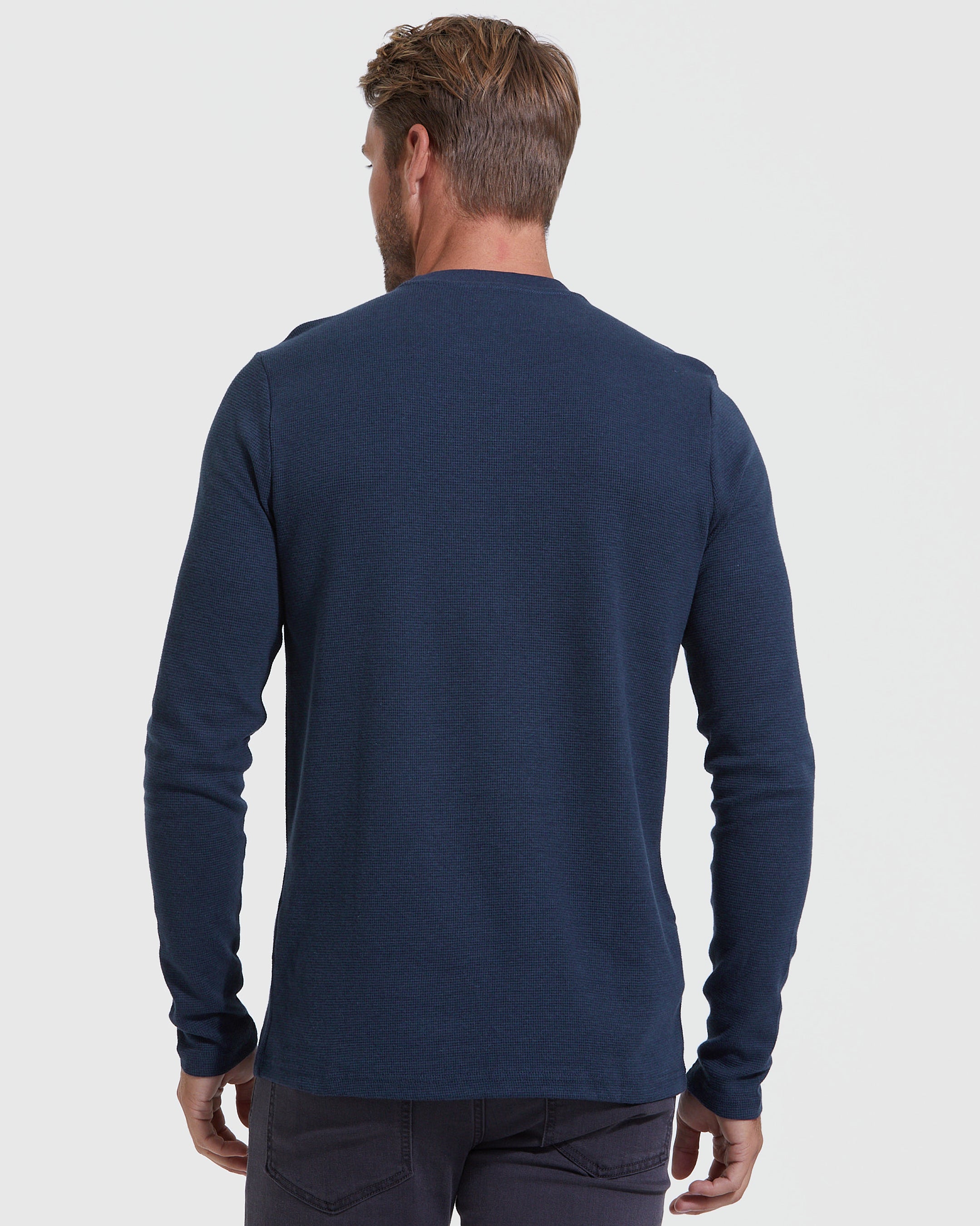 Waffle crew hotsell neck long sleeve