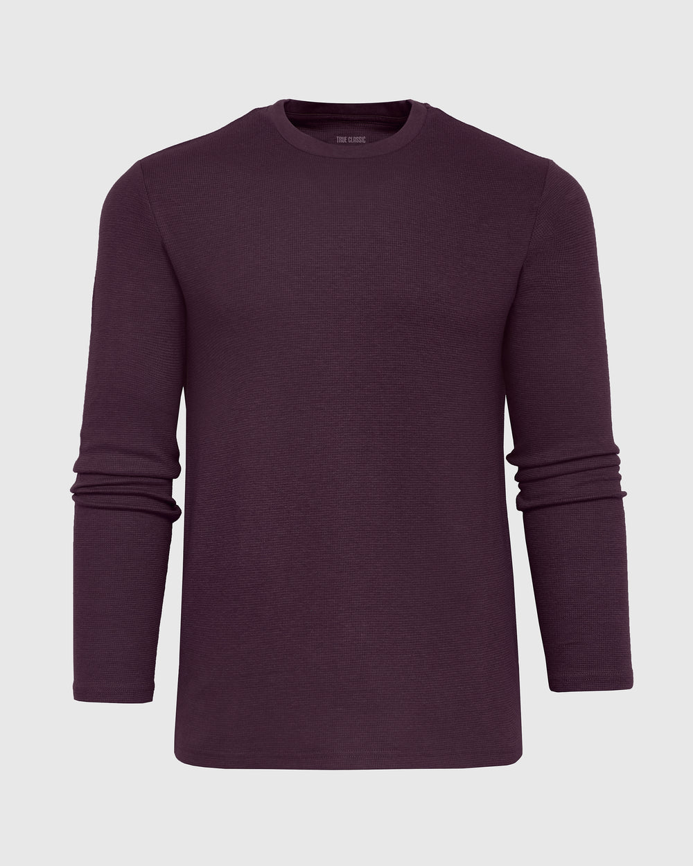 Plum Waffle Long Sleeve Crew Neck