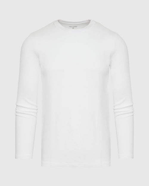 White Waffle Long Sleeve Crew Neck