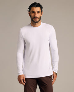 True ClassicAll White Waffle Long Sleeve Crew 6-Pack