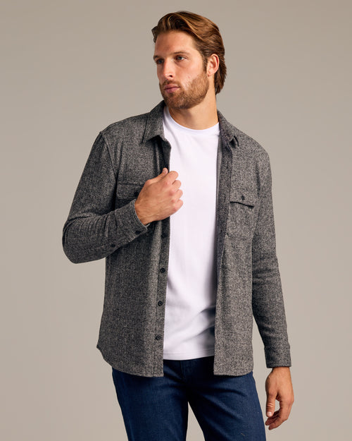 Black & Light Gray Sweater Shirt Jacket 2-Pack