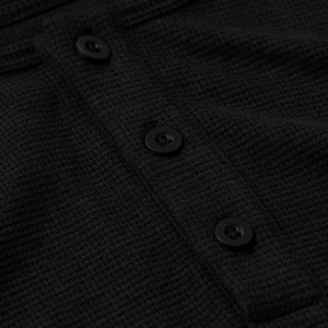 True ClassicAll Black Waffle Long Sleeve Henley 3-Pack