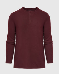 True ClassicMahogany Waffle Long Sleeve Henley