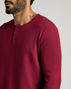 True ClassicPinot Waffle Long Sleeve Henley