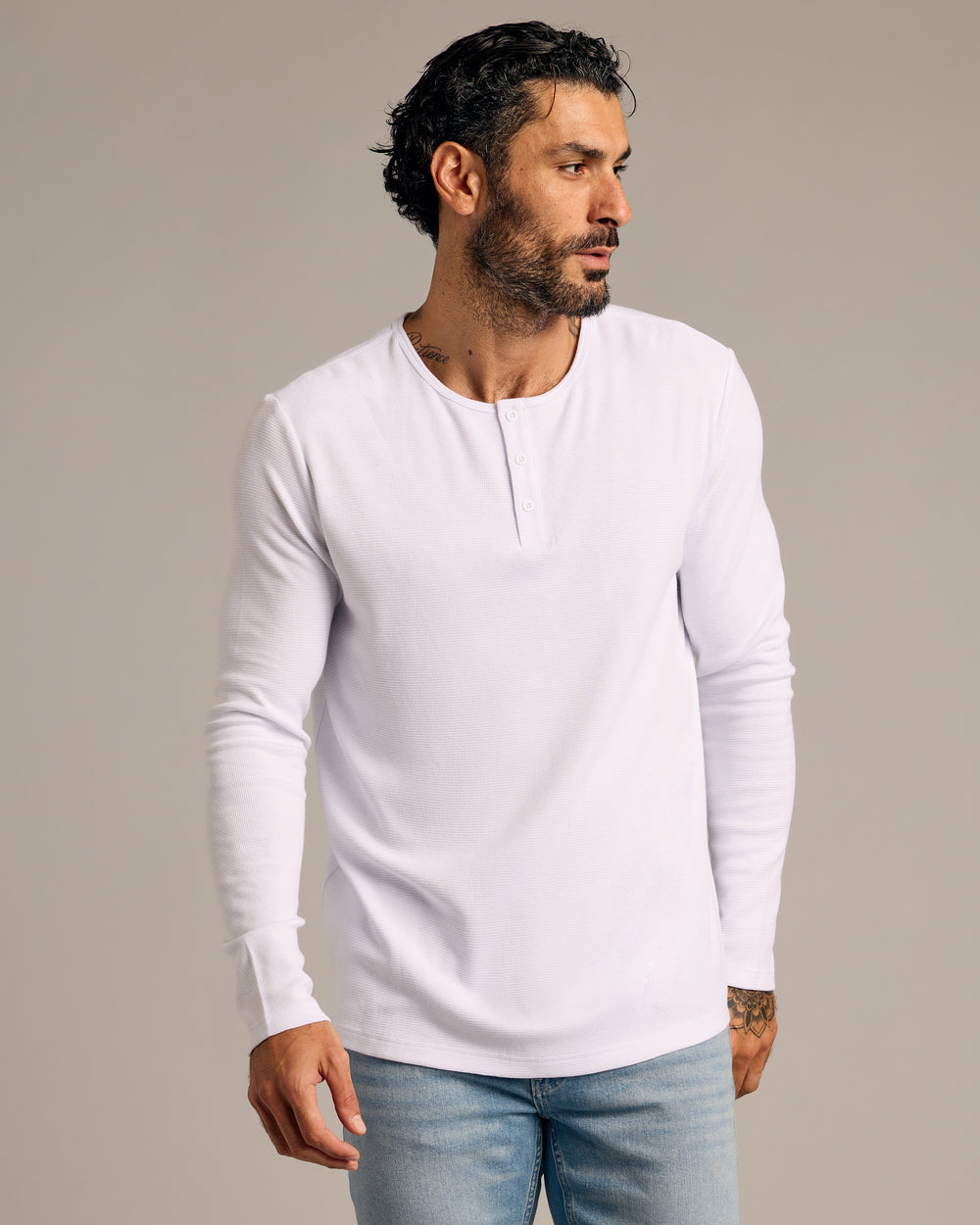 Fiord & White Waffle Henley 2-Pack