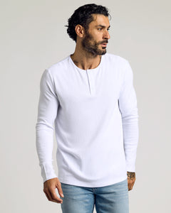 True ClassicWaffle Long Sleeve Henley 6-Pack