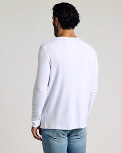 True ClassicAll White Waffle Long Sleeve Henley 3-Pack