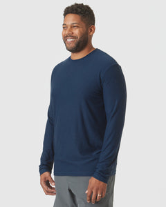 True ClassicDeep Sea Blue Heather Active Long Sleeve Crew T-Shirt