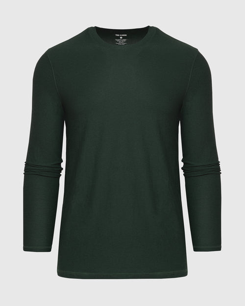 Dark Heather Forest Active Long Sleeve Crew T-Shirt