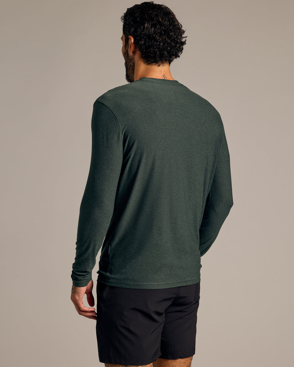 Dark Heather Forest Active Long Sleeve Crew T-Shirt