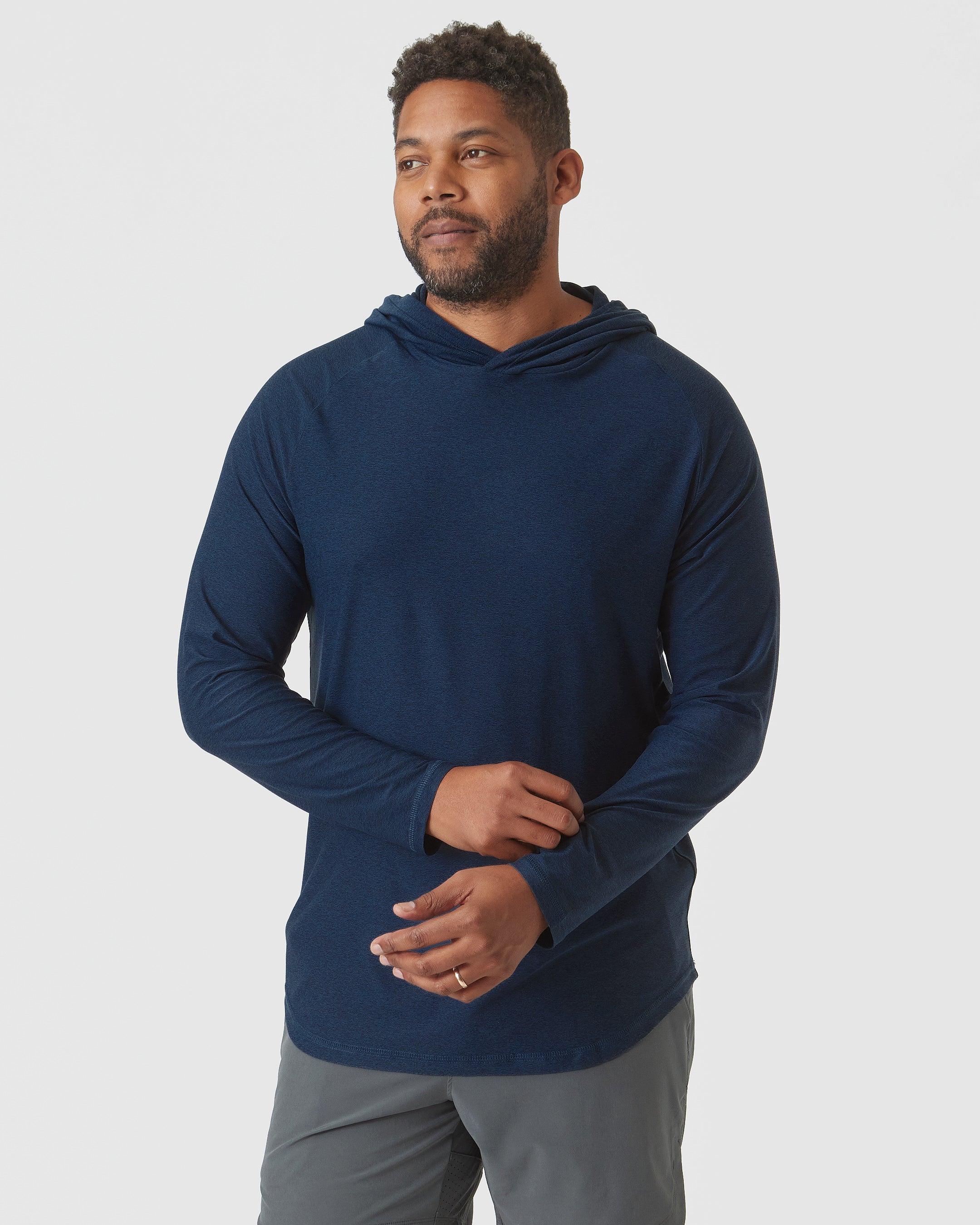 Heather blue outlet hoodie